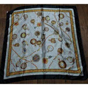 Stauer Women's Italian Scarf Large 34x34 Multi-colored Square Pocket Watch